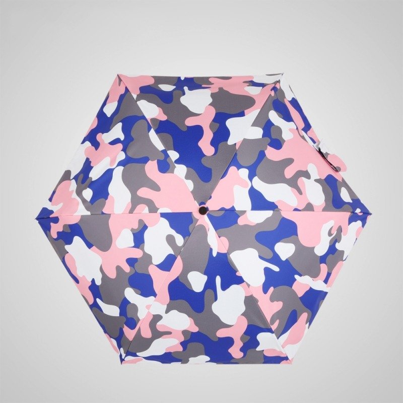 【德国kobold】抗UV蘑菇头系列-6K超轻巧-遮阳防晒五折伞-迷彩蓝 - 雨伞/雨衣 - 其他材质 
