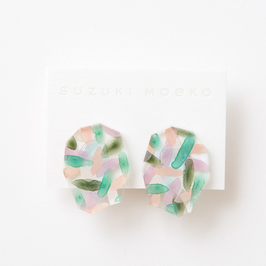 earrings (夾式) - 耳环/耳夹 - 压克力 粉红色