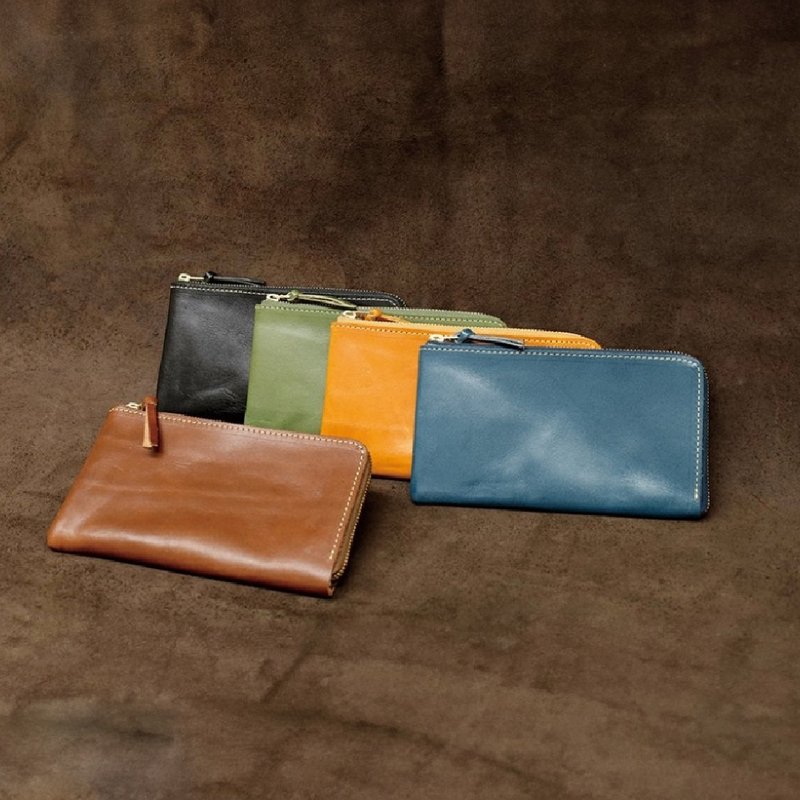 【日本SLOWER】 真皮L型拉链长夹 Geyser (四色可选) - 皮夹/钱包 - 真皮 多色