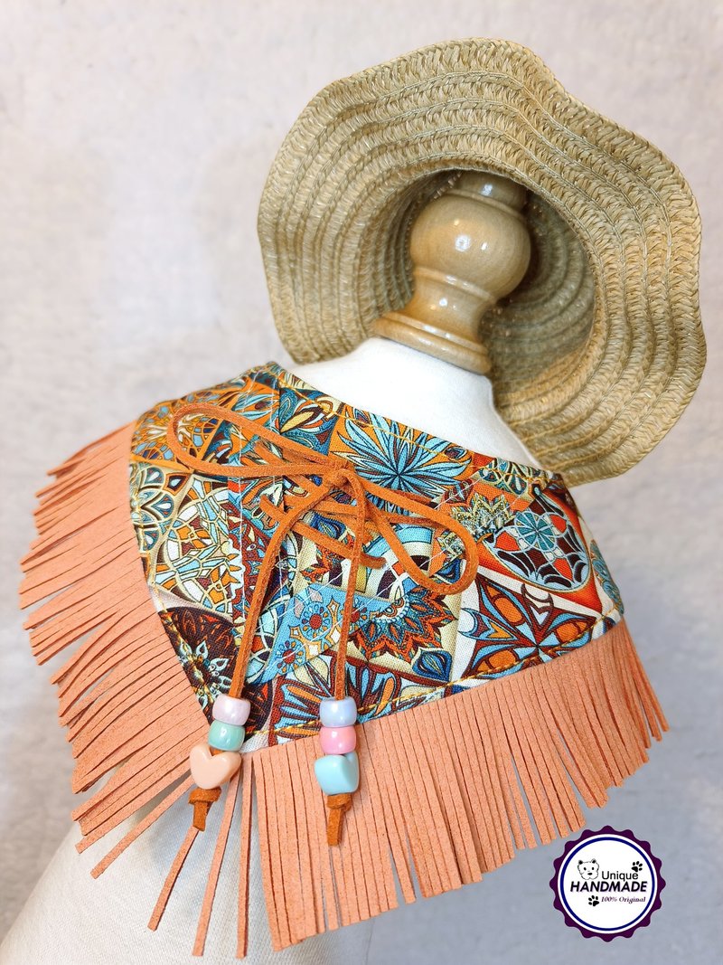 波西米亚 民族桔色流苏 牛仔风造型 颈饰 颈项 collar - 衣/帽 - 棉．麻 橘色