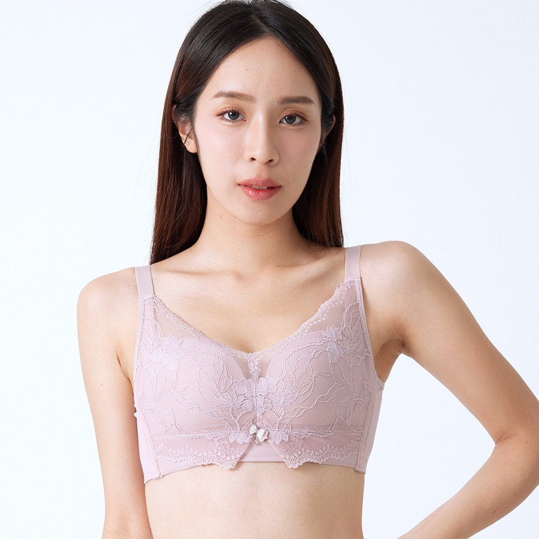 Pink Lady 无钢圈 CD罩杯 海棠恋窗 透气薄衬 柔滑侧背片内衣1299 - 女士内衣裤 - 尼龙 粉红色