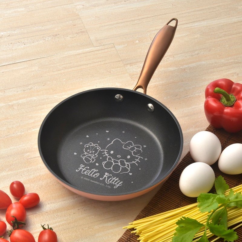 【SANRIO】HELLO KITTY-玫瑰金系列 20厘米单柄煎锅 - 锅具/烤盘 - 铝合金 粉红色