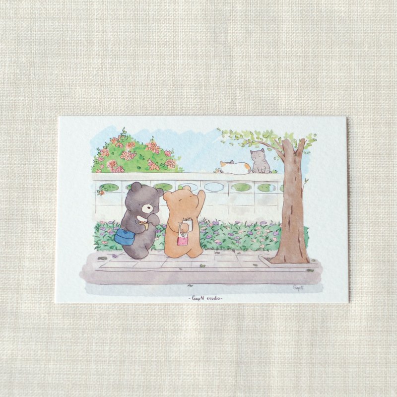Postcard Poster Strolling with you I 2023 collection - 卡片/明信片 - 纸 白色