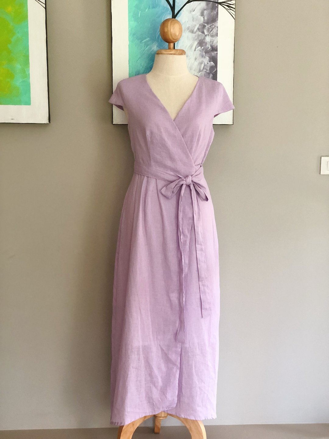 Isabella Linen Dress - purple  - 洋装/连衣裙 - 亚麻 紫色