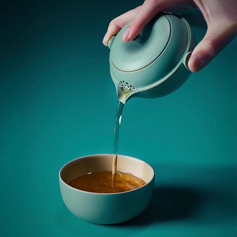 万仟堂快客杯一壶一杯办公室便携随身旅行茶具单人功夫茶具平安壶 - 茶具/茶杯 - 陶 