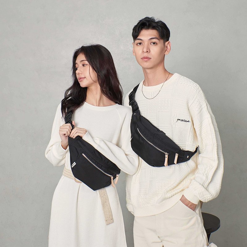 NETTA都会轻旅系列 防泼水胸包 (5色) - 侧背包/斜挎包 - 聚酯纤维 黑色