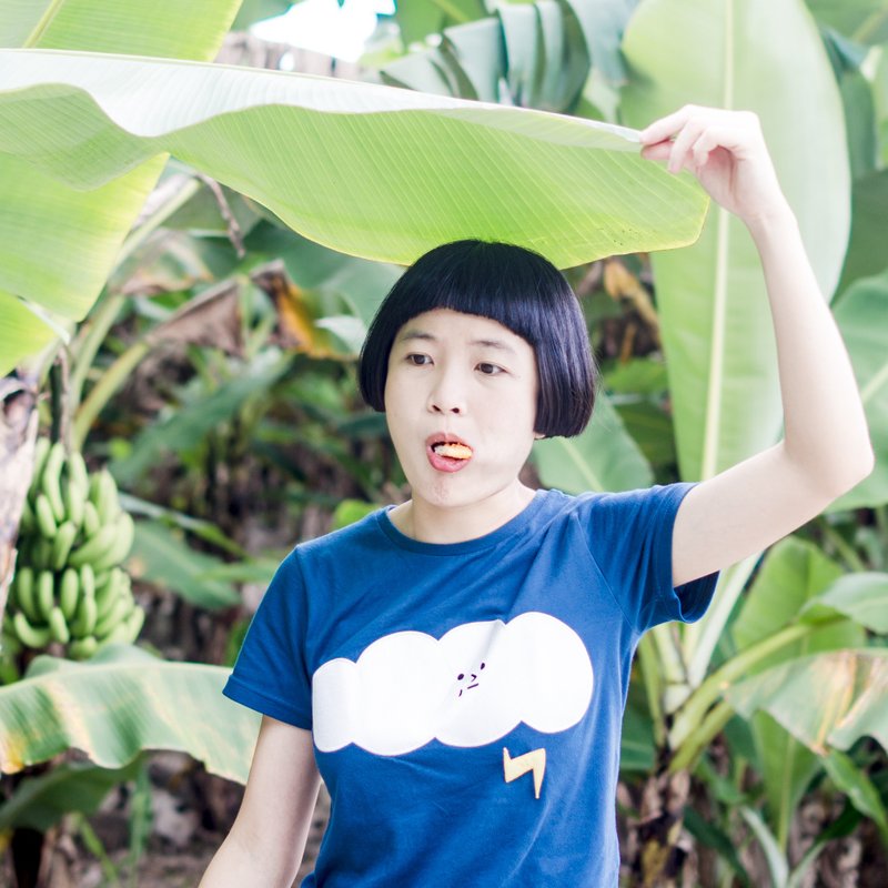 天气预报 / 纯棉T-shirt - 女装 T 恤 - 棉．麻 蓝色