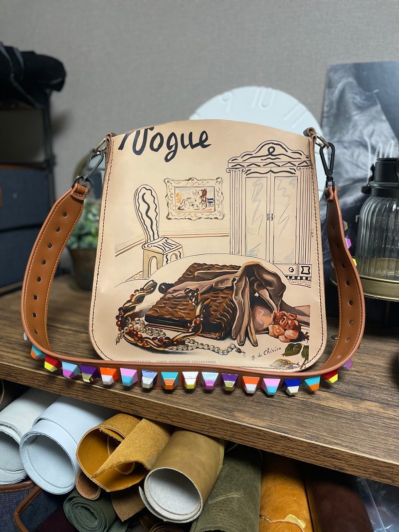 日本制造．复古风格皮革包 - 侧背包/斜挎包 - 真皮 咖啡色