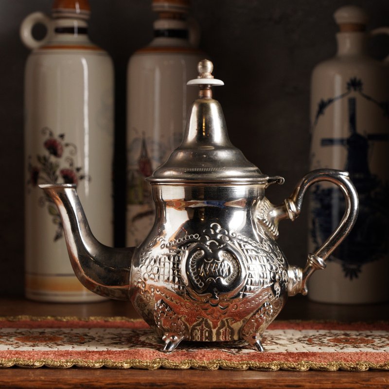 摩洛哥SALAM Koutbla风格手工茶壶 - 茶具/茶杯 - 其他金属 咖啡色