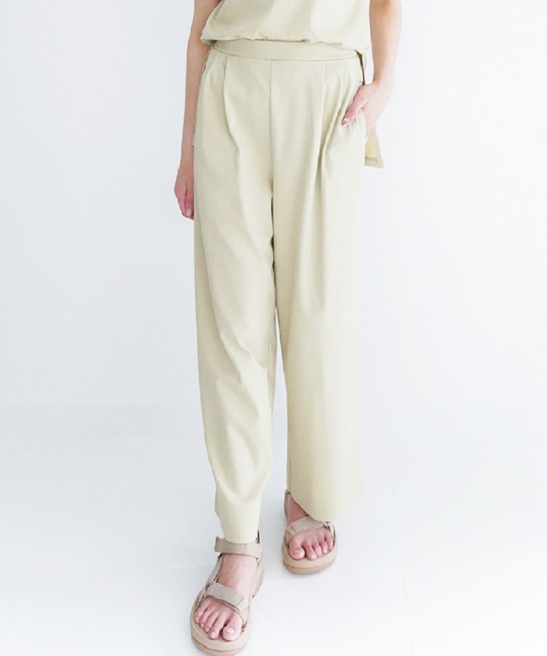 [Kiso] Organic Cotton Punch Beautiful Eyes Wide Pants - 女装长裤 - 棉．麻 