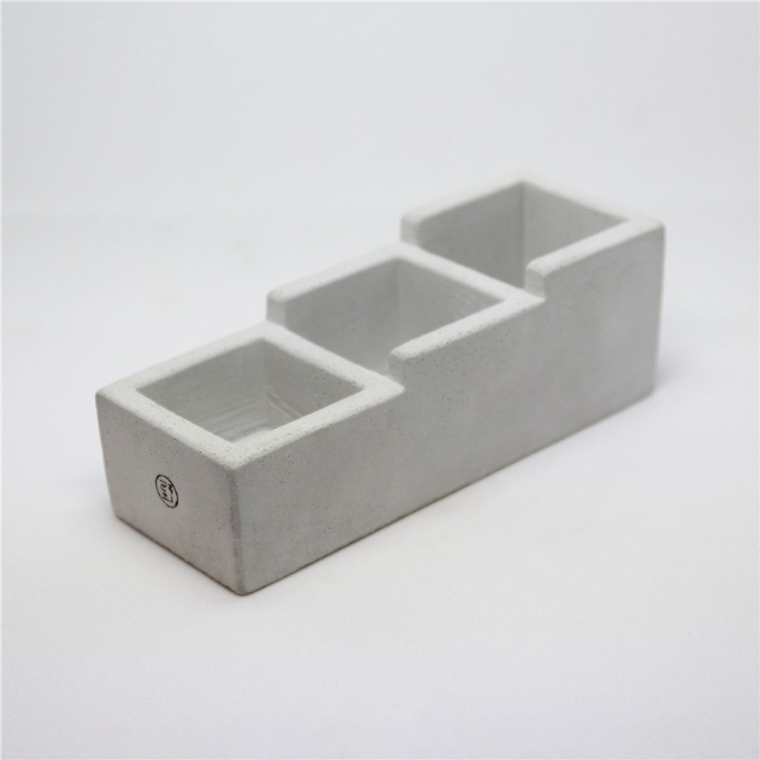 【野草不野】阶梯 / 水泥盆器 - 花瓶/陶器 - 水泥 灰色