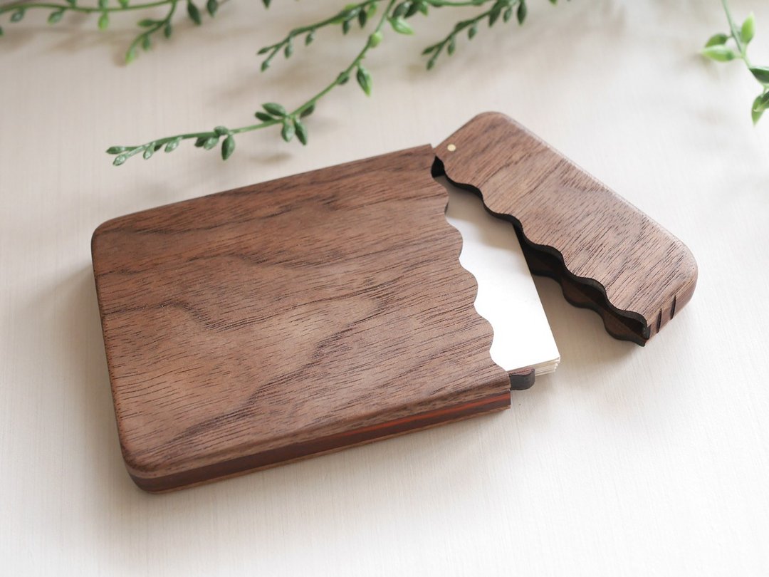 Wooden business card holder [wave] Business Card Case - 名片夹/名片盒 - 木头 