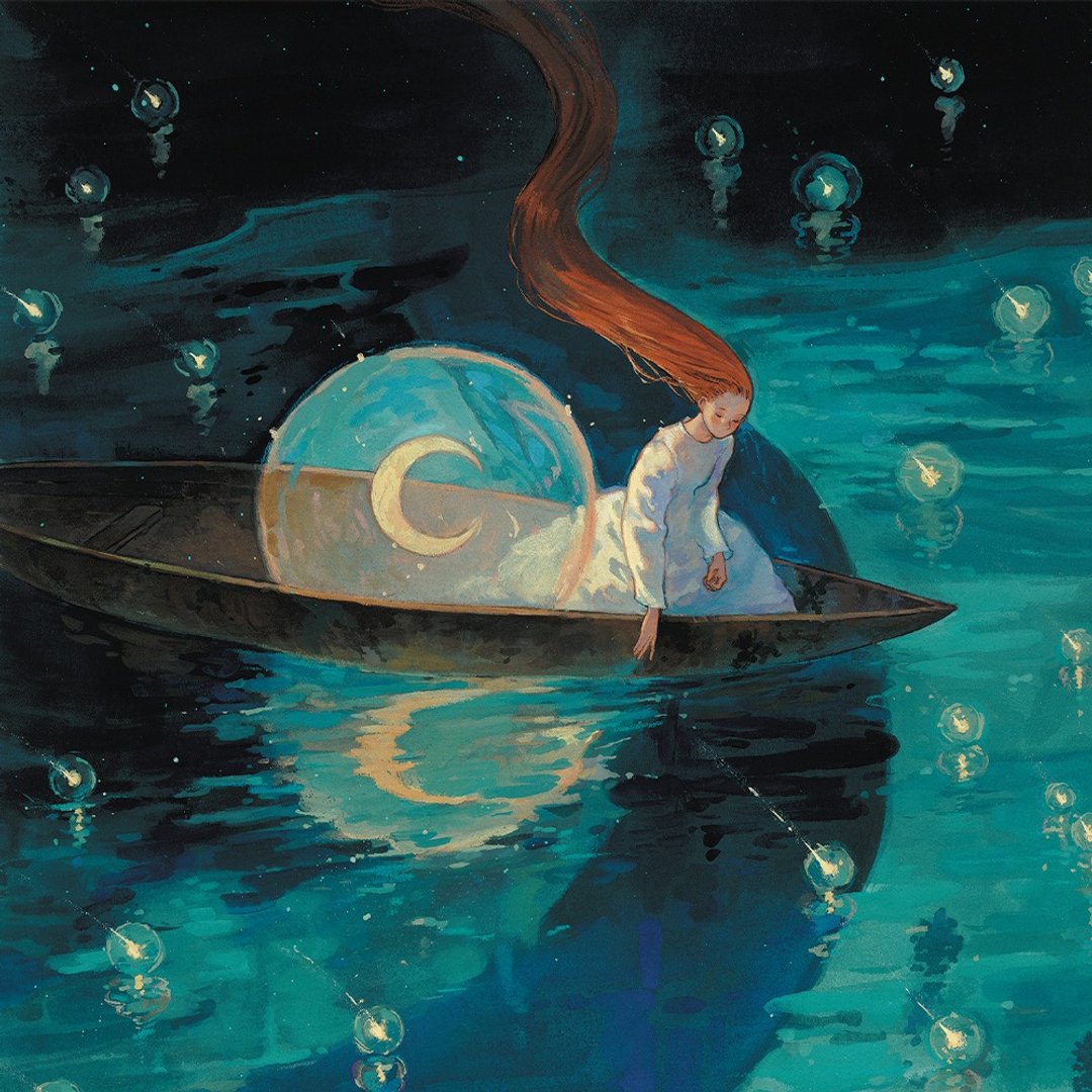 一个繁星点点的夜晚|诺玛 |韩国插画艺术纸海报A4|水彩、水粉 - 海报/装饰画/版画 - 纸 
