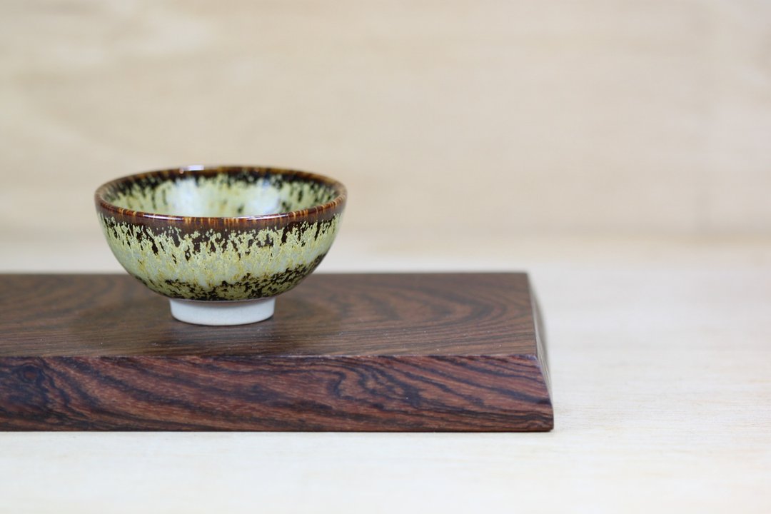 【秋冬好礼】60ml 绿藻 天目釉 圆满茶杯 莺歌名家叶敏祥作品 - 茶具/茶杯 - 瓷 