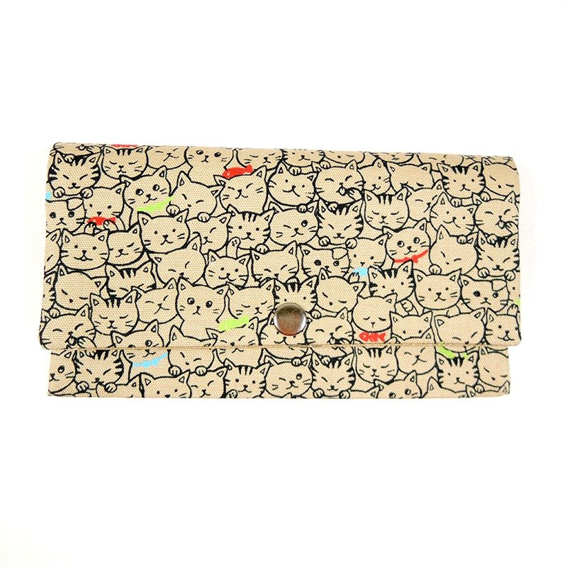 红包袋 存折 现金收纳袋-可爱猫 - 零钱包 - 棉．麻 咖啡色