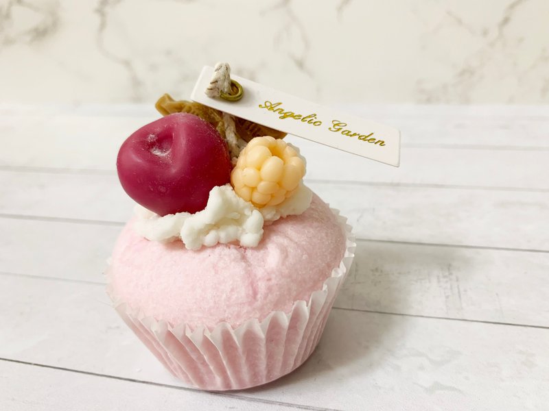杂果Cupcake蜡烛 (士多啤梨) - 蜡烛/烛台 - 蜡 粉红色