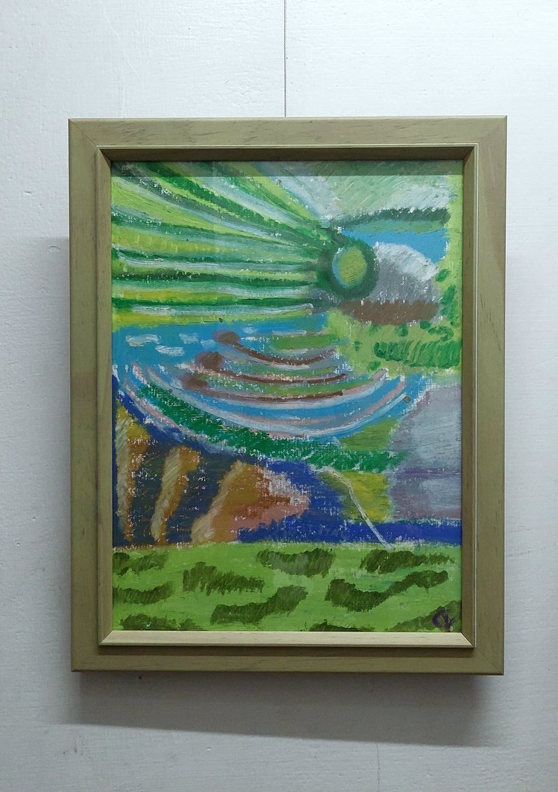 原画 冬日暖阳在公园 - 海报/装饰画/版画 - 纸 绿色