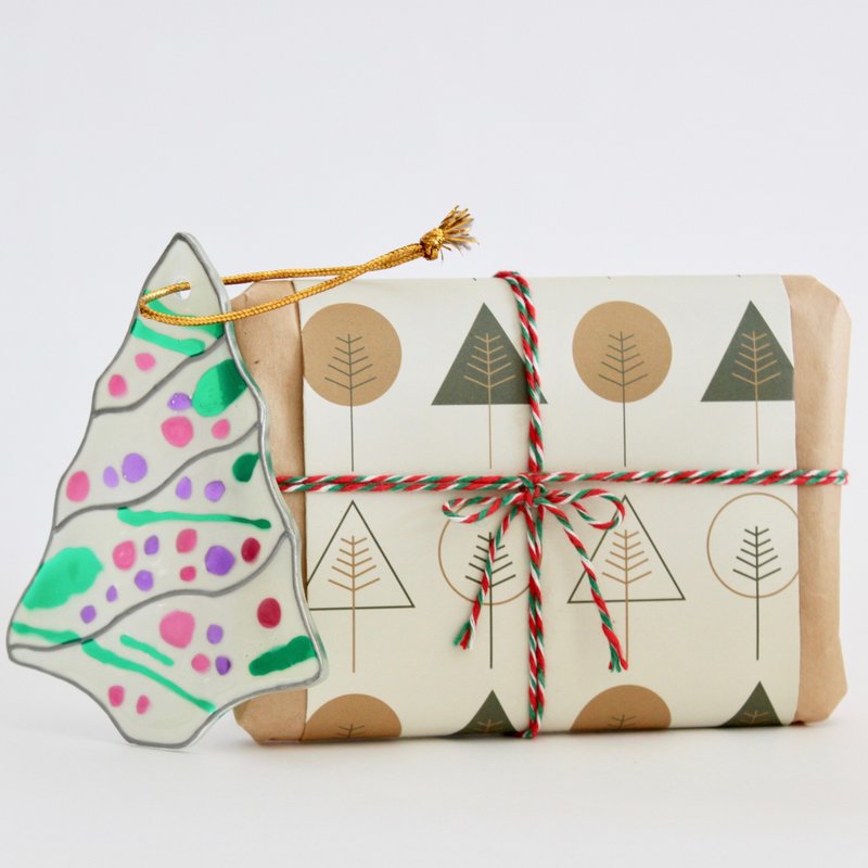 【圣诞交换礼物】日系疗愈白色圣诞树造型琉璃吊饰 - 其他 - 玻璃 多色