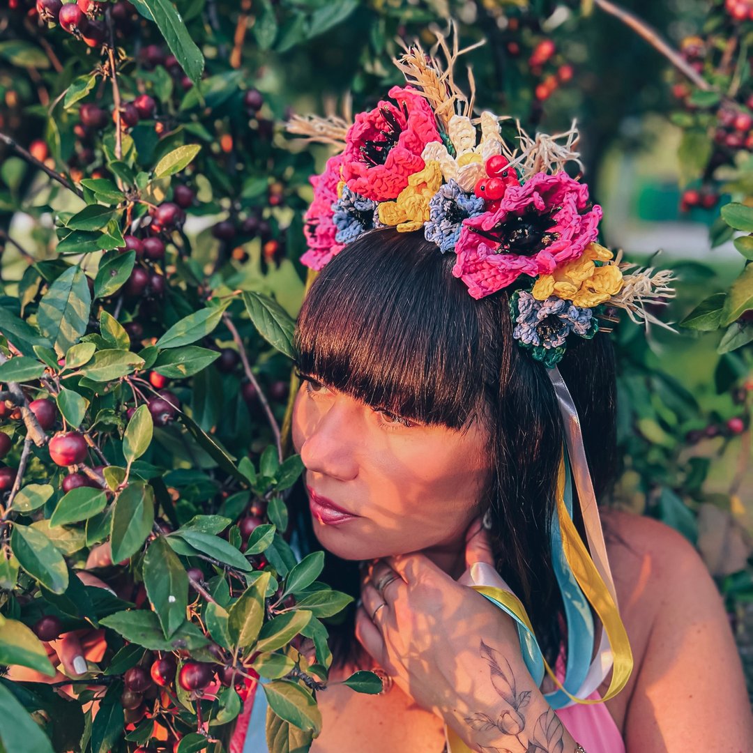 Crochet pattern floral headband PDF digital instant download, ethnic headpiece - 手工艺教程/工具书 - 其他材质 多色