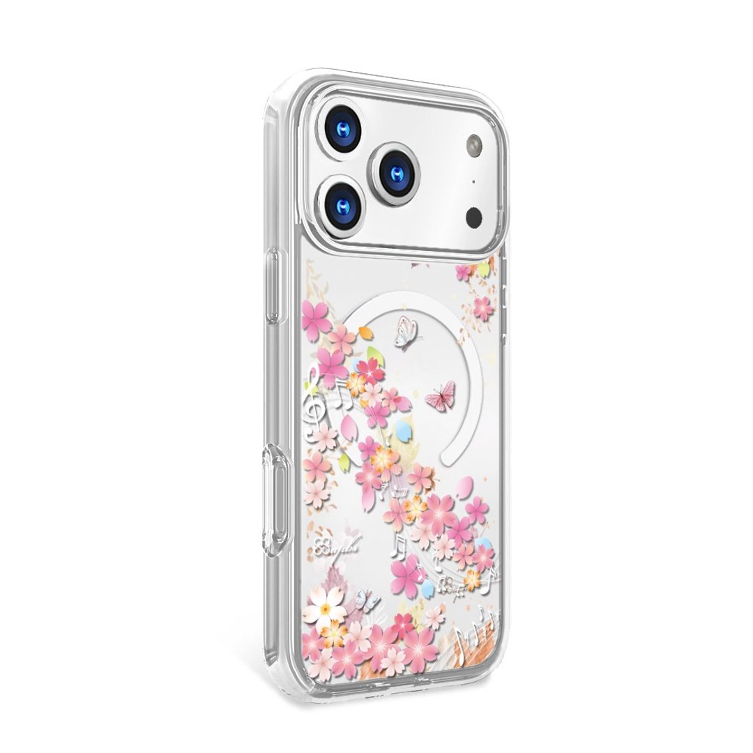 iPhone 18/17/16/15/14/13/12/11 轻薄军规防摔磁吸壳 - 彩樱蝶舞 - 手机壳/手机套 - 其他材质 多色