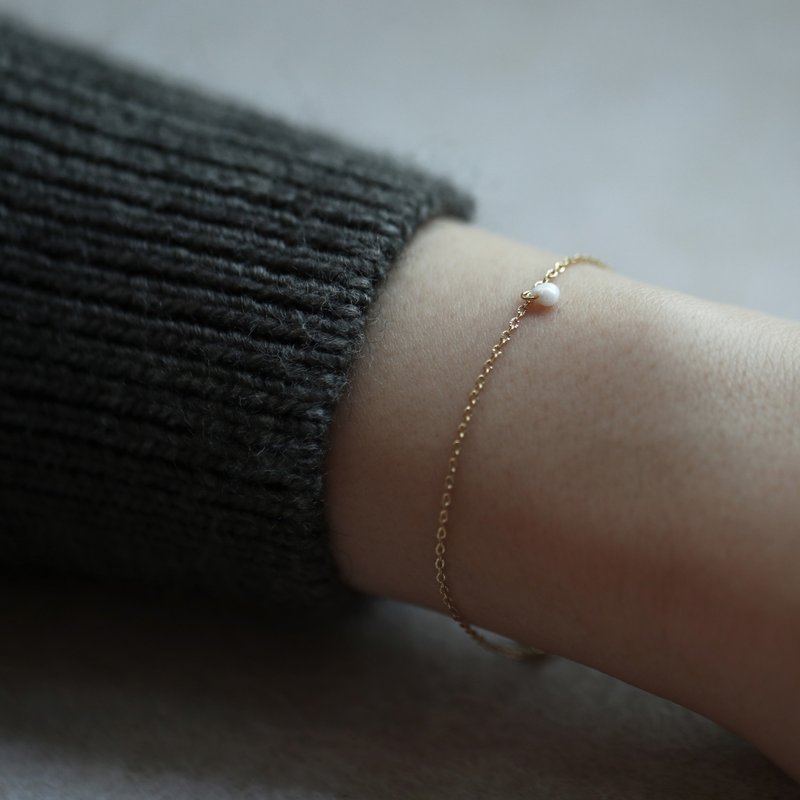 moorigin 珍珠手链 (单颗) | 医疗钢・抗过敏・可洗澡・不掉色 - 手链/手环 - 不锈钢 银色