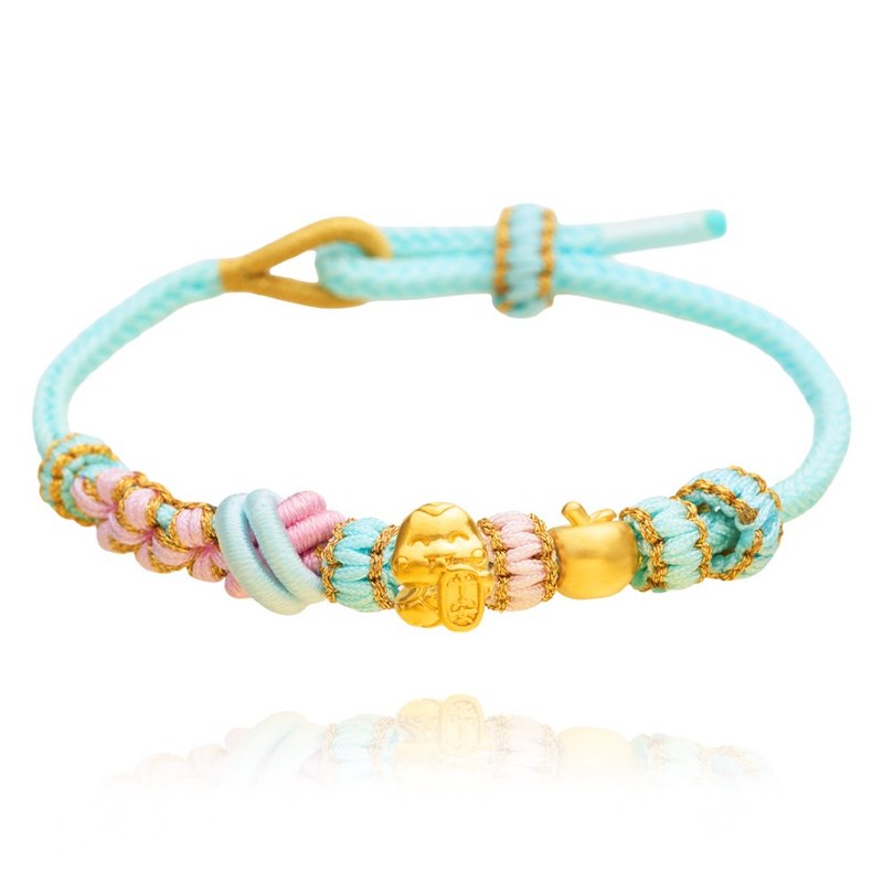 【童乐绘金饰】蛇瑞平安 儿童弥月编织手绳 约重0.06钱 (满月礼) - 满月礼盒 - 24k 金 金色