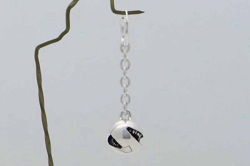 two face_S Pierce type: open (s_m-O.43) - 耳环/耳夹 - 纯银 银色