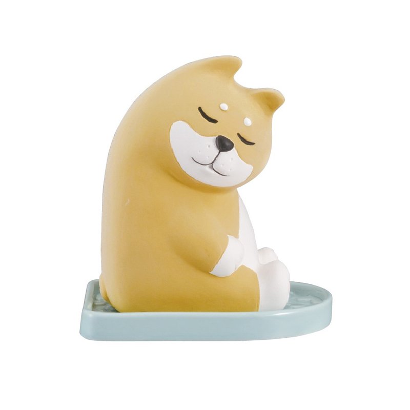 日本Decole KARATTO MASCOT 自然除湿器 - 角落睡眠柴犬 - 摆饰 - 陶 白色