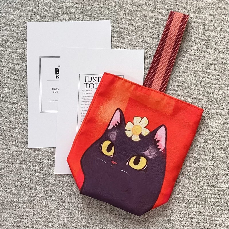黑猫万用提袋 - 随行杯提袋/水壶袋 - 聚酯纤维 