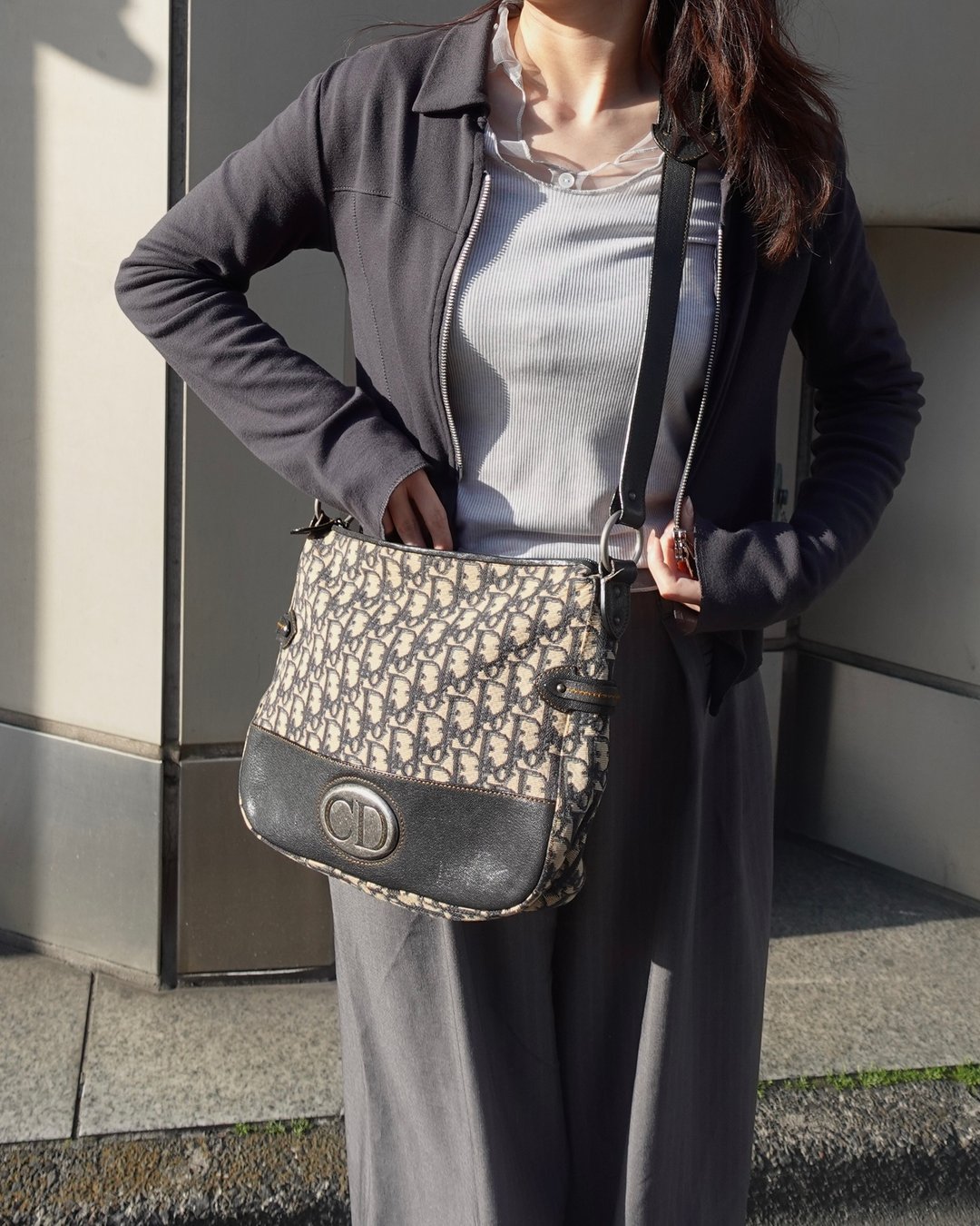 中古包 Dior 迪奥 Oblique 老花帆布侧背包 - 侧背包/斜挎包 - 其他材质 卡其色