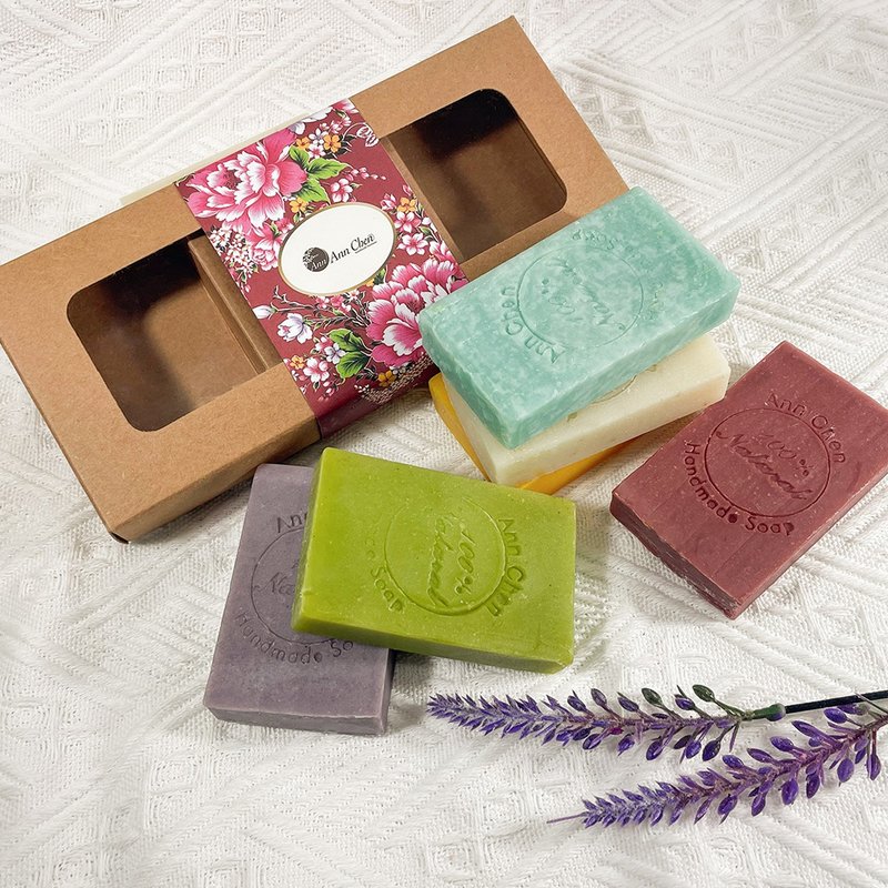 【礼盒】舒缓花草x6入手工皂组 - 肥皂/手工皂 - 精油 粉红色