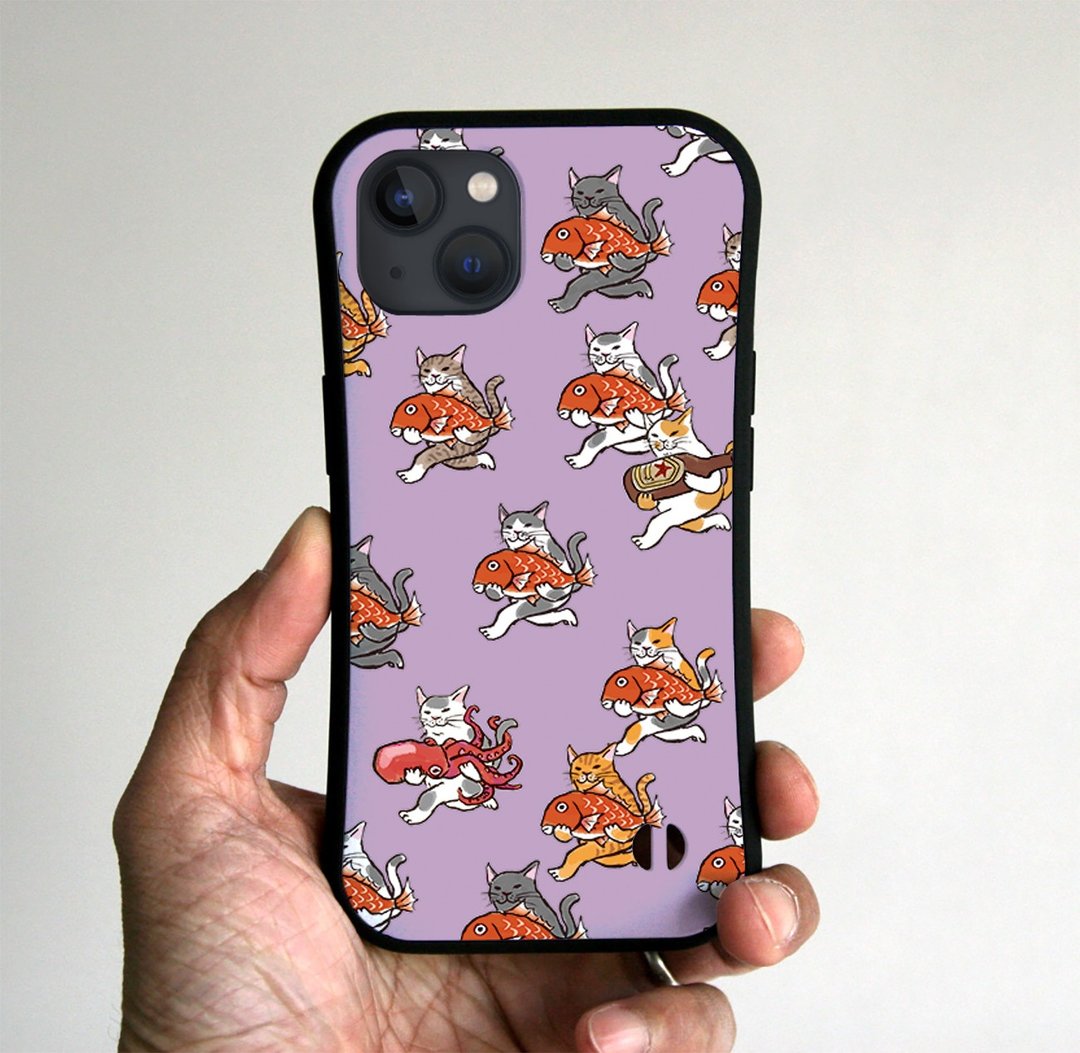 握把 iPhone 保护壳 Cats Dash Sumire - 手机壳/手机套 - 塑料 紫色