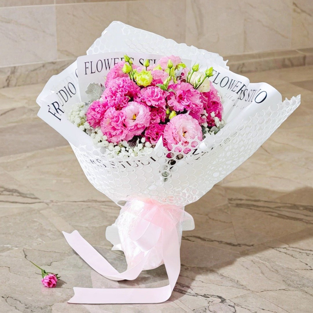 鲜花花束 (粉色波浪桔梗及满天星等) GF00217 - 植栽/盆栽 - 植物．花 