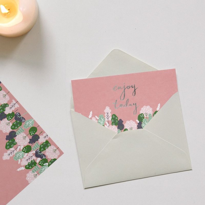 经典时刻明信片卡片V3-19 浪漫森林 (enjoy today),E2D40747 - 卡片/明信片 - 纸 粉红色