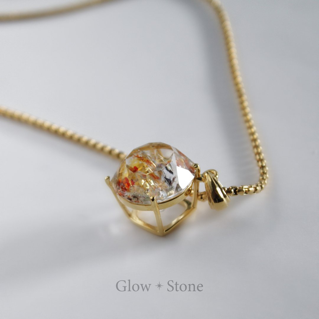 GLOWSTONE 锦鲤胶花共生幽灵吊坠 - 项链 - 水晶 黄色