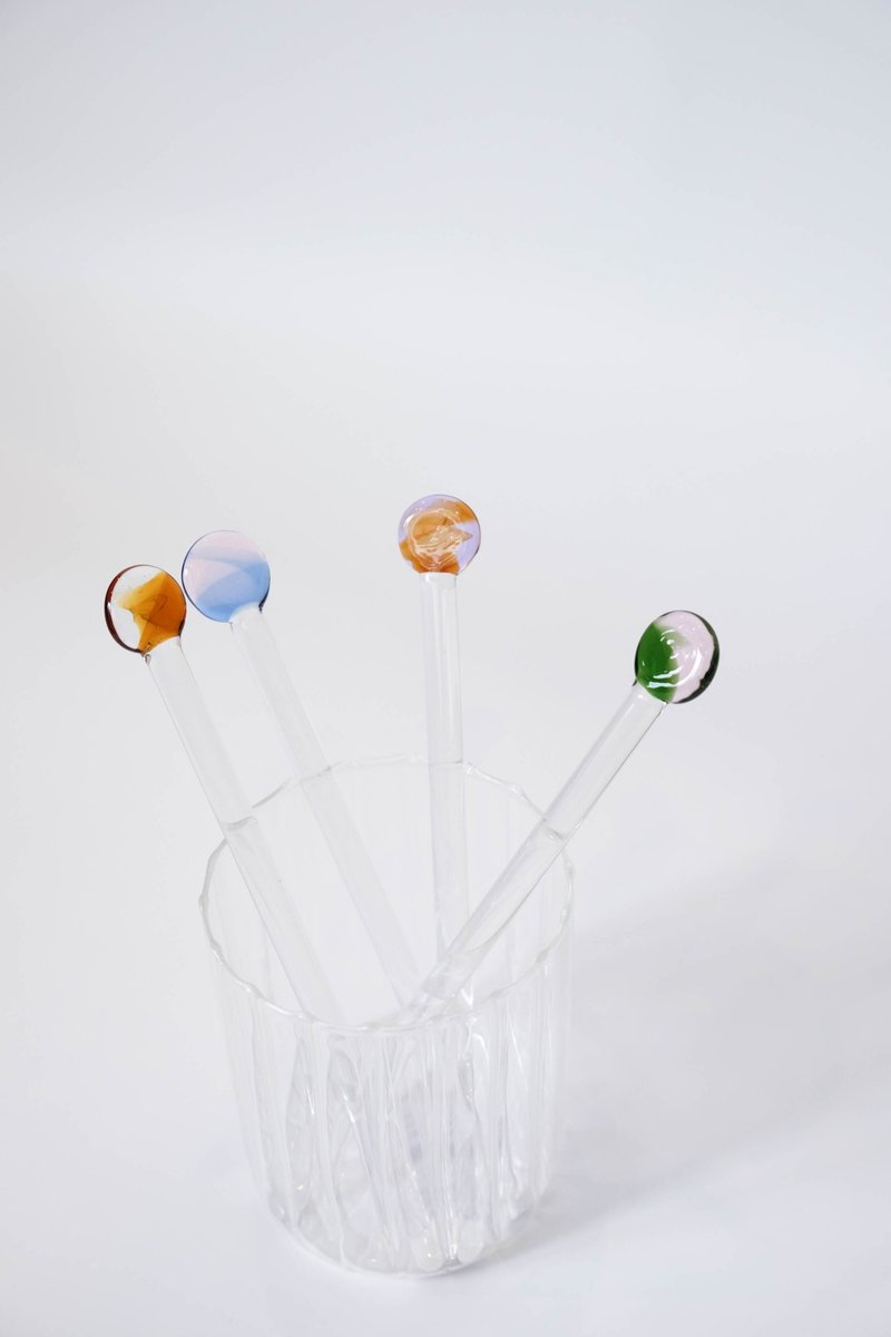 Glass stirrer / Swizzle sticks 18 cm. - 其他 - 玻璃 多色