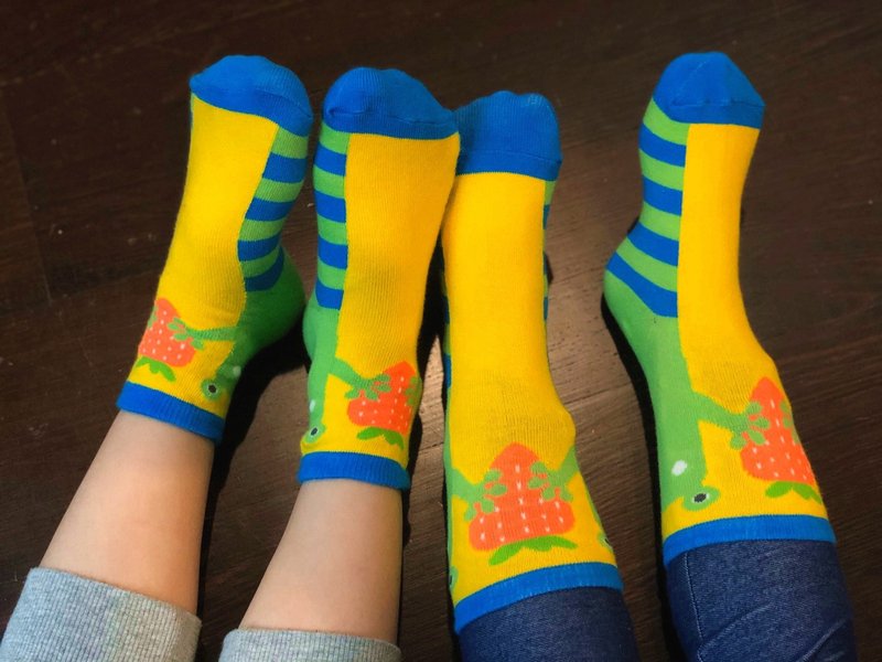 Taiwanimal 湾A麻吉_草莓·呱呱_儿童袜 - 袜子 - 棉．麻 多色