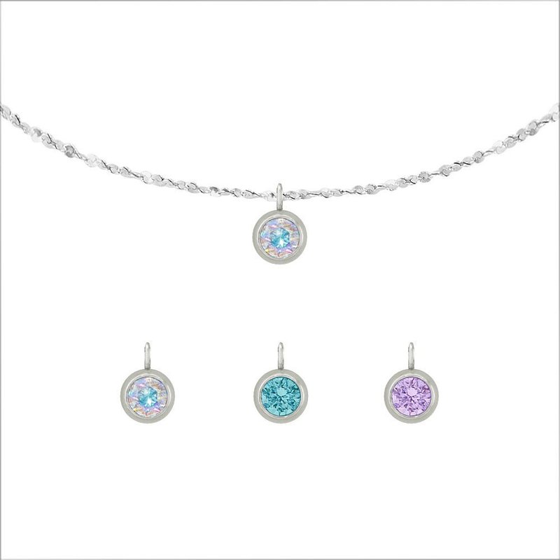 (采用施华洛世奇水晶) 幻海人鱼系列 - 幸运水晶纯钢项链 - 3色 - 项链 - 不锈钢 白色