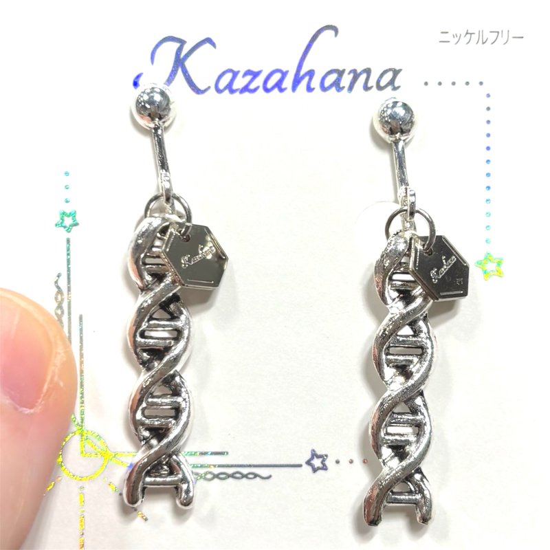DNA 双螺旋耳环/耳夹 - 耳环/耳夹 - 其他金属 银色