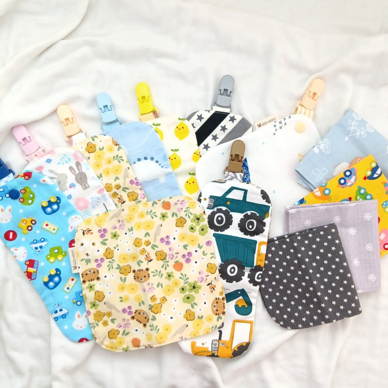 不定期更新。每款最后一条。手帕现货-多款可选。双面纯棉布手帕 - 围嘴/口水巾 - 棉．麻 多色