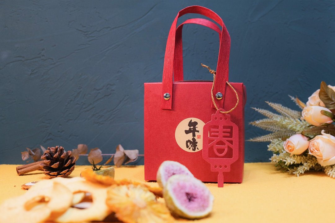 【禾果】年节小方盒(内含4包小果干)新年礼盒 - 水果干 - 其他材质 