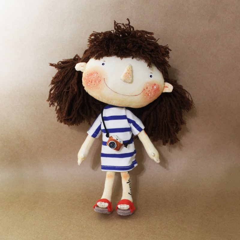 手作布偶 Handcrafted fabric doll Model No.: 2025-JF-05 - 玩偶/公仔 - 棉．麻 咖啡色