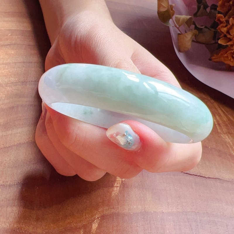 飘绿花翡翠手镯 | 14围 | 天然缅甸玉A货翡翠 | 送礼 - 手链/手环 - 玉石 多色
