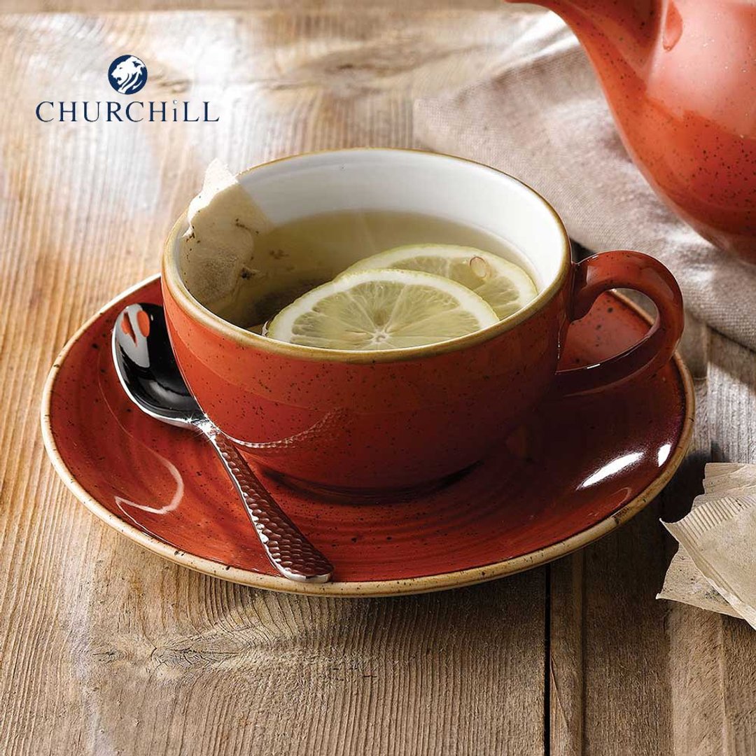 英国Churchill STONECAST点藏系列彩橘色360ml杯盘组(12盎司) - 咖啡杯/马克杯 - 瓷 橘色