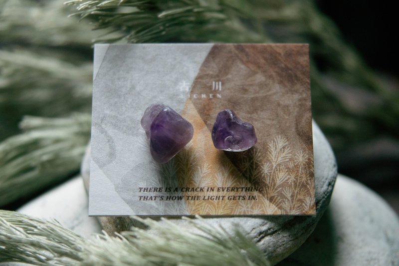 CRACK | 矿物系耳环 |  EARRINGS - 耳环/耳夹 - 水晶 紫色