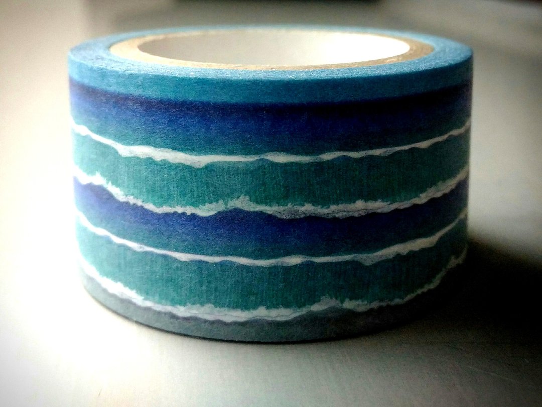 ✐ Liuyingchieh ✐ 海 · 洋 = 和纸胶带 Washi Masking Tape 25 mm x 10 m 原创山水风景纸胶带 ~ 海浪  七星潭 - 纸胶带 - 纸 蓝色