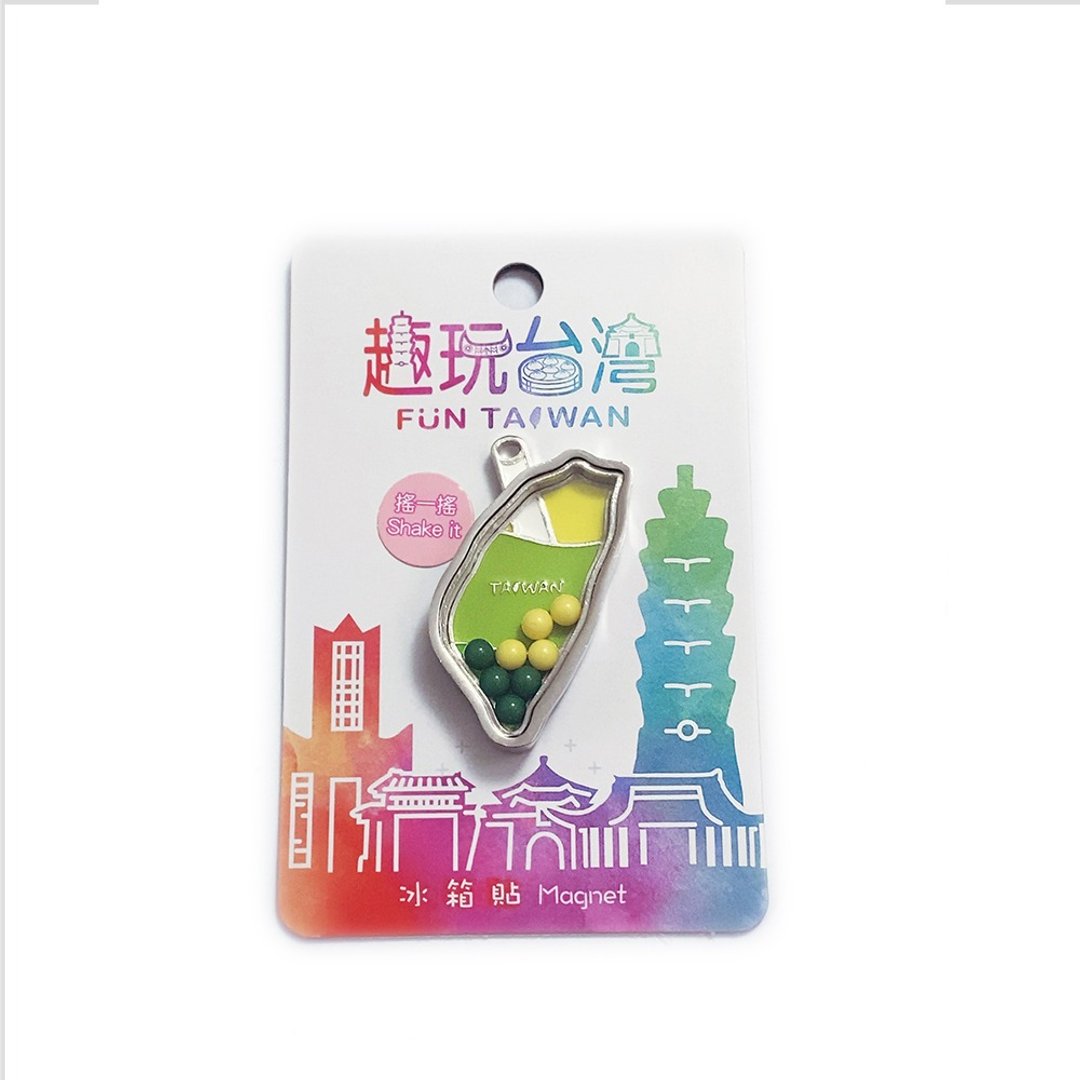 Ruyi 趣玩台湾冰箱贴/磁铁－摇摇台湾－绿色 - 冰箱贴/磁贴 - 其他金属 银色
