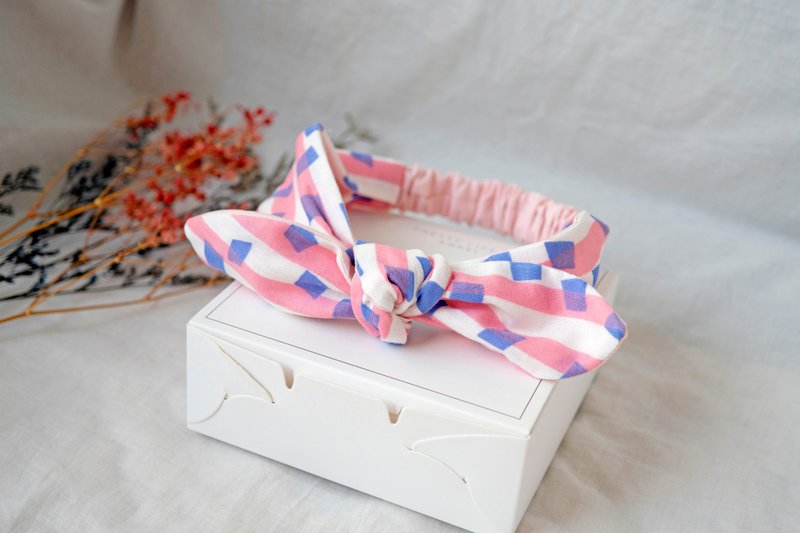 发带 |  婴儿发带 | 粉红巧克力 - 婴儿帽/发带 - 棉．麻 粉红色