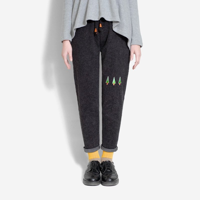 【墨儿推荐】三棵小瘦树／松紧腰头．直挺挺毛呢子裤 - 女装长裤 - 其他材质 灰色