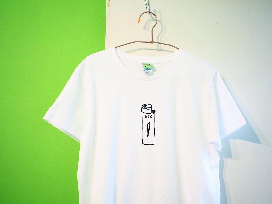 E*group T-shirt  打火机 - 中性连帽卫衣/T 恤 - 棉 白色